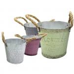 Γλαστράκι-Κασπώ Μεταλλικό Flower & Garden ø18x17cm Homie 423084 Είδη Κήπου