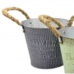 Γλαστράκι-Κασπώ Μεταλλικό Flower & Garden ø18x17cm Homie 423084 Είδη Κήπου