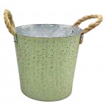 Γλαστράκι-Κασπώ Μεταλλικό Σχέδιο Μαργαρίτες ø18x17cm Homie 423088 Είδη Κήπου