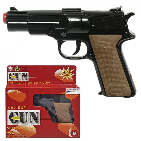 ΠΙΣΤΟΛΙ ΜΕΤΑΛΛΙΚΟ 8ΣΦΑΙΡΑ 17x12cm Carnavalista 231806 Όπλα για Καψούλια