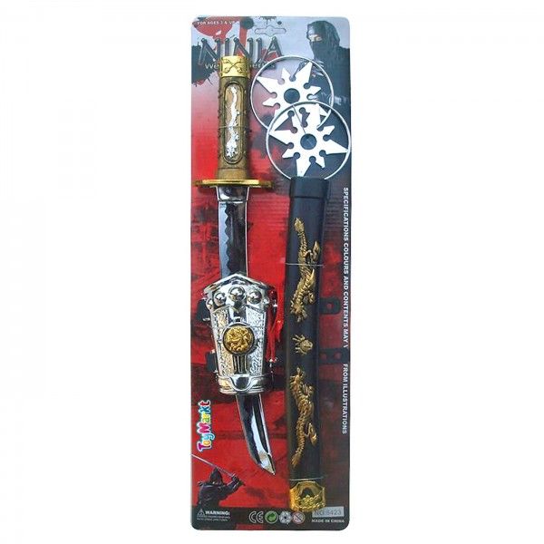 ΣΕΤ ΝΙΝΤΖΑ 6ΤΕΜ 50x16cm Carnavalista 232169 Σπαθιά - Τόξα