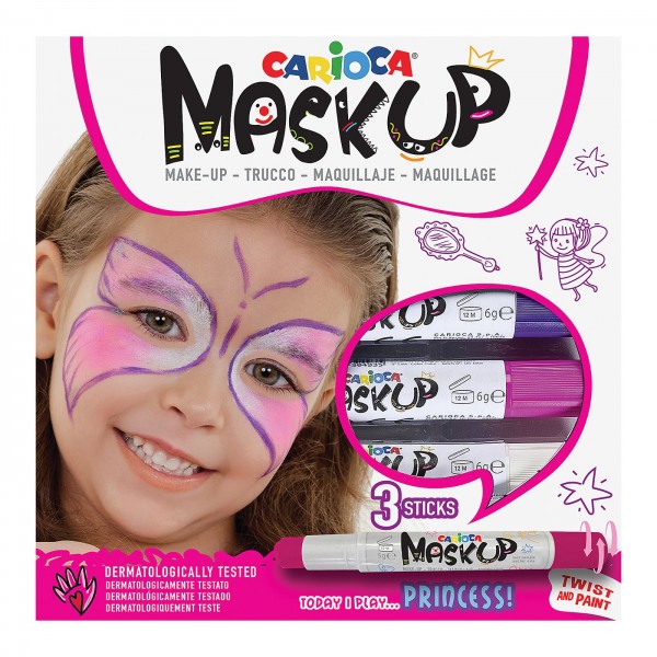 ΒΑΦΕΣ ΠΡΟΣΩΠΟΥ  3ΤΕΜ CARIOCA MASKUP (ΜΩΒ-ΡΟΖ-ΛΕΥΚΟ)  Carioca 43049 Μακιγιάζ - Βαφές