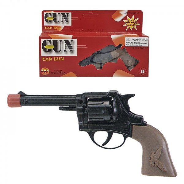 ΟΠΛΟ ΜΕΤΑΛΛΙΚΟ 8ΣΦΑΙΡΟ 21x8cm Carnavalista 23237 Όπλα για Καψούλια