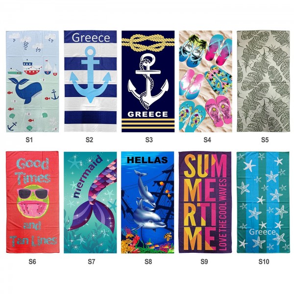 ΠΕΤΣΕΤΑ ΘΑΛΑΣΣΗΣ ΤΥΠΩΜΕΝΗ MICROFIBER 70x140cm   245gr SUMMERtiempo 622154 Πετσέτες
