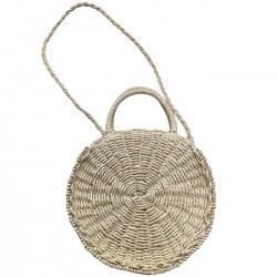 ΤΣΑΝΤΑ ΣΤΡΟΓΓΥΛΗ ΨΑΘΟΧΑΡΤΟ ΛΕΥΚΗ Φ28cm SUMMERtiempo 622560 Τσάντες Θαλάσσης