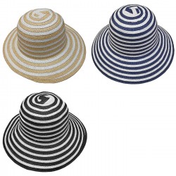 ΚΑΠΕΛΟ ΓΥΝΑΙΚΕΙΟ ΨΑΘΟΧΑΡΤΟ ΜΕ ΡΙΓΕΣ Φ37cm SUMMERtiempo 622569 Γυναικεία - Ανδρικά