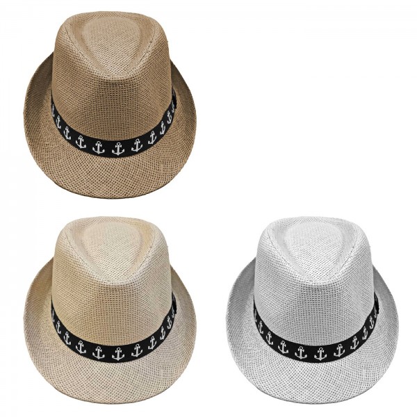 ΚΑΠΕΛΟ ΚΑΒΟΥΡΑΚΙ ΜΟΝΟΧΡΩΜΟ ΜΕ ΣΧΕΔΙΟ ΑΓΚΥΡΕΣ 29cm SUMMERtiempo 622756 Γυναικεία - Ανδρικά