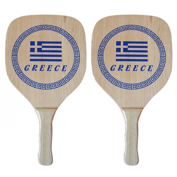 ΡΑΚΕΤΑ ΞΥΛΙΝΗ GREECE ΣΕΤ=2ΤΕΜ 40x22x1,2cm SUMMERtiempo 62348 Ρακέτες - Μπαλάκια