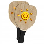 Ρακέτες Ξύλινες Παραλίας Ήλιος με Λαβή 40x22x1,2cm SummerTiempo 623333 Ρακέτες - Μπαλάκια