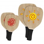 Ρακέτες Ξύλινες Παραλίας Ήλιος με Λαβή 40x22x1,2cm SummerTiempo 623333 Ρακέτες - Μπαλάκια