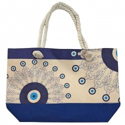 Τσάντα Παραλίας Γιούτα Greece 54x37x15cm SummerTiempo 623366 Τσάντες Θαλάσσης