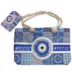 Τσάντα Παραλίας Μάτι σετ με Νεσεσέρ 56x37x17cm & 19x11cm SummerTiempo 623369 Τσάντες Θαλάσσης