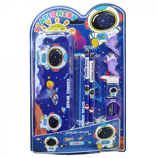 Σχολικό σετ=8τεμ Αστροναύτης  με Μεταλλική Κασετίνα 27χ17cm JustNote 703449 Σχολικά Σετάκια