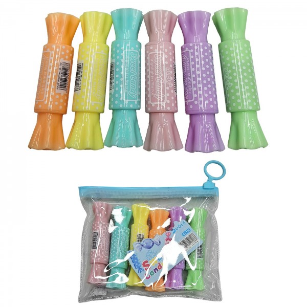 Σετ 6 Μαρκαδόροι Υπογραμμίσεως Καραμέλες 14x11cm JustNote 80897 Μαρκαδόροι Υπογραμμίσεως