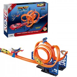 Πολλαπλή τροχιά αυτοκινήτου με εκτοξευτήρα 43x30x6cm ToyMarkt 88856 Αυτοκινητόδρομοι