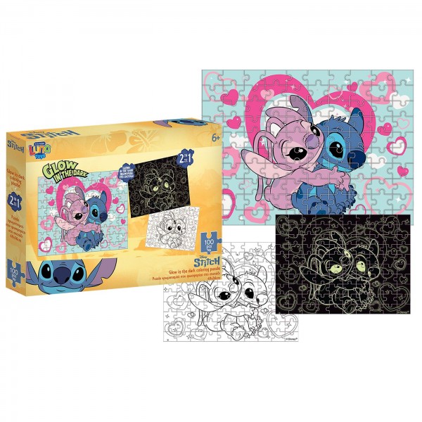 Παζλ 100τεμ Glow in the Dark Stitch 48x34cm Stitch 000565647 Πάζλ Παιδικά