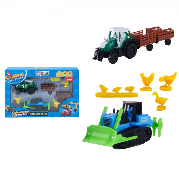 ΟΧΗΜΑΤΑ PULL BACK ΑΓΡΟΤΙΚΗ ΖΩΗ ΣΕ ΚΟΥΤΙ 29x20x6cm ToyMarkt 902209 Pull  Back