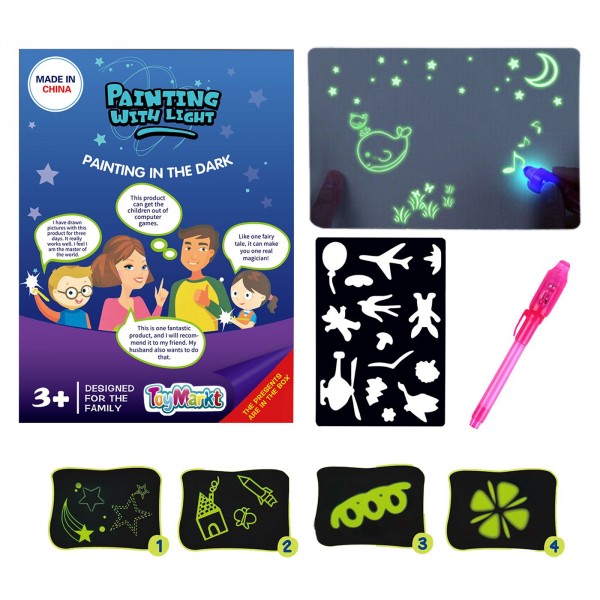 ΤΑΜΠΛΕΤ ΖΩΓΡΑΦΙΚΗΣ ΦΩΣΦΟΡΙΖΕΙ ΣΤΟ ΣΚΟΤΑΔΙ  ToyMarkt 913194 Δημιουργικά & Εκπαιδευτικά Σετ