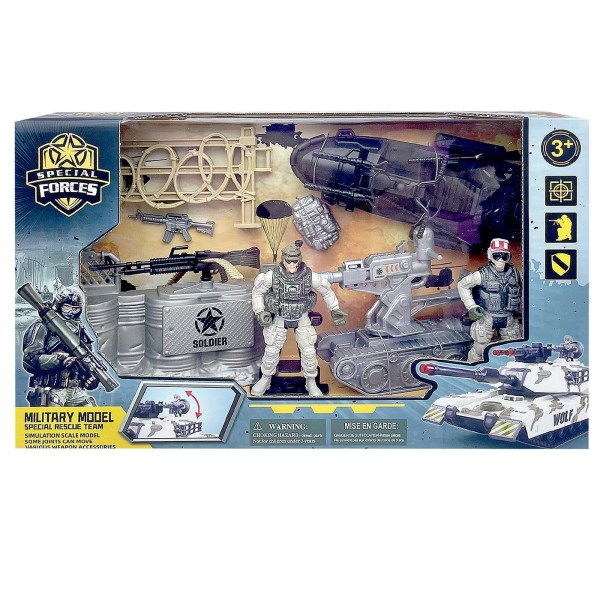 Στρατιωτικό ερπυστριοφόρο + σκάφος σε κουτί 34x21x8cm ToyMarkt 913557 Στρατιωτάκια