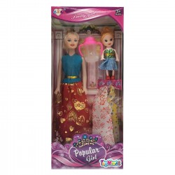 ΚΟΥΚΛΑ POPULAR GIRL & ΚΟΥΚΛΑΚΙ & ΦΟΡΕΜΑΤΑ 14x32x5cm ToyMarkt 922071 Μοντέλα