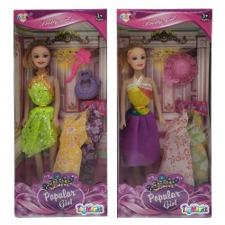 ΚΟΥΚΛΑ POPULAR GIRL & ΑΞΕΣΟΥΑΡ & ΦΟΡΕΜΑΤΑ 14x32x5cm ToyMarkt 922072 Μοντέλα