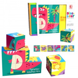 ΚΥΒΟΙ 9 ΤΕΜ, 6 σε 1, ΔΕΙΝΟΣΑΥΡΑΚΙΑ 26x20x7cm ToyMarkt 95441 Αριθμητήρια - Κύβοι - Πάζλ