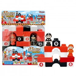 Τουβλάκια Πυροσβεστικό Σετ 28τεμ 24x28x7cm ToyMarkt 95453 Τουβλάκια