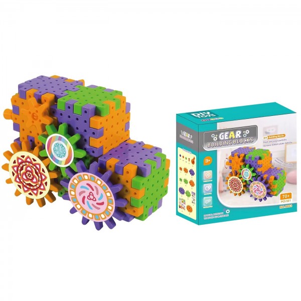 Τουβλάκια Γρανάζια Φορτηγό 70 τεμ 19x19x9cm ToyMarkt 95458 Τουβλάκια