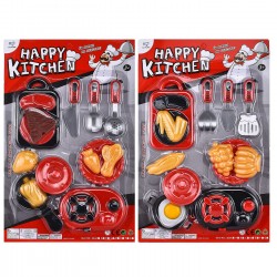 ΚΟΥΖΙΝΙΚΑ ΚΟΚΚΙΝΑ-ΜΑΥΡΑ & ΦΑΓΗΤΑ ΣΕ ΚΑΡΤΕΛΑ 25x38cm ToyMarkt 971026 Κουζινικά