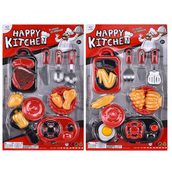 ΚΟΥΖΙΝΙΚΑ ΚΟΚΚΙΝΑ-ΜΑΥΡΑ & ΦΑΓΗΤΑ ΣΕ ΚΑΡΤΕΛΑ 25x38cm ToyMarkt 971026 Κουζινικά