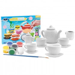 Κεραμικό σετ Τσαγιού Χρωματισμού 15τεμ 29x20x5cm ToyMarkt 971317 Κουζινικά