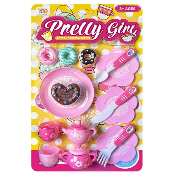 Σετ Τσαγιού Pretty Girl σε Καρτέλα 24x39cm ToyMarkt 971341 Κουζινικά