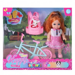 ΚΟΥΚΛΑ 11cm ΠΟΔΗΛΑΤΟ & ΖΩΑΚΙ PET 17x16x6cm ToyMarkt 98248 Κούκλες Μωρά