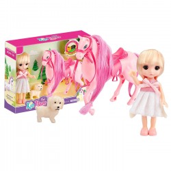 Κούκλα 15cm & Άλογο 14cm 26x20x6cm ToyMarkt 98262 Κούκλες Μωρά