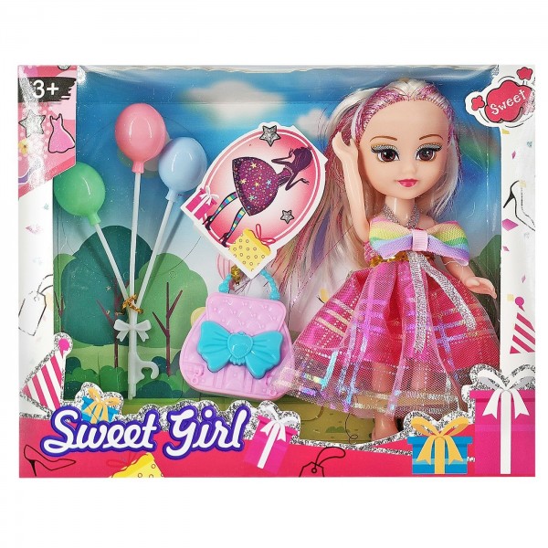 Κούκλα 15cm Μπαλόνια & Αξεσουάρ 20x15x5cm ToyMarkt 98264 Κούκλες Μωρά