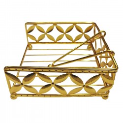 ΧΑΡΤΟΠΕΤΣΕΤΟΘΗΚΗ ΜΕΤΑΛΛΙΚΗ ΧΡΥΣΗ 16x16x7cm Homie 1002129 Σουπλά-Σουβέρ-Τραπεζ/λα