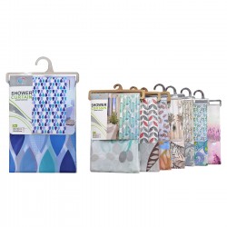 ΚΟΥΡΤΙΝΑ ΜΠΑΝΙΟΥ ΕΜΠΡΙΜΕ PEVA 180x180cm Homie 1011101 Είδη Μπάνιου