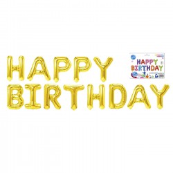 ΦΟΥΣΚΩΤΟ ΜΕΤΑΛΛΙΖΕ HAPPY BIRTHDAY ΥΨΟΣ ΓΡΑΜΜΑΤΩΝ=42cm  116791 Διακόσμηση - Είδη Πάρτυ